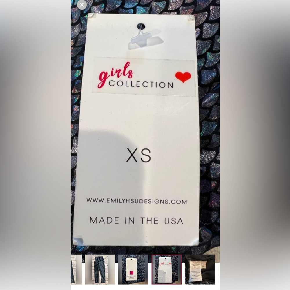 NWT Emily Hsu leggings xs girl collection
